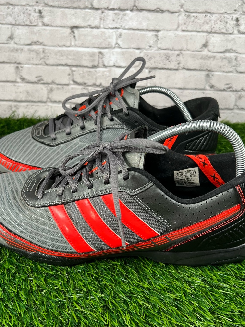 Adidas Adi5 XvsX (indoor Non Marking) Soccer Turf Trainers Gray Orange (US 10.5)